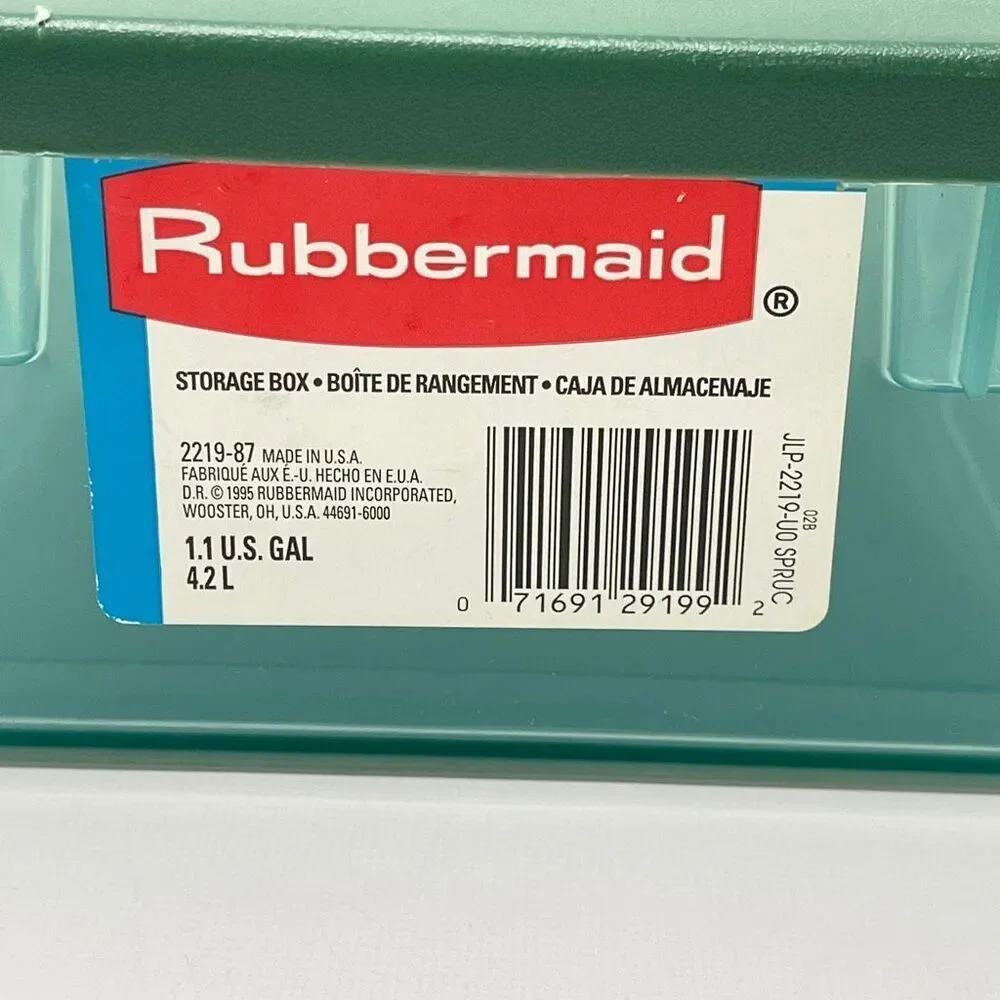 Rubbermaid Lot of 3 Vintage Green Pink Blue Shoe Box Storage Container 0286